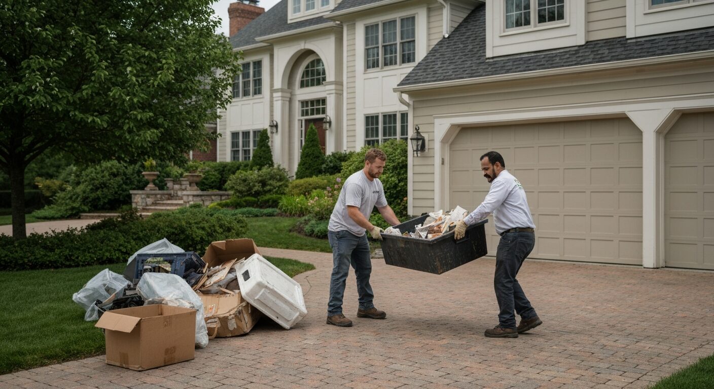 Junk Gorillas team performing a house cleanout in Bethesda, Maryland