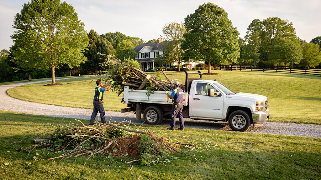 Junk Gorillas removing yard waste from a Damascus property