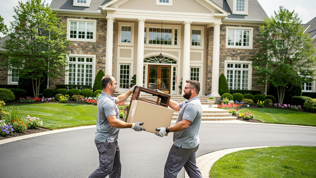 Junk removal professionals at a North Potomac estate