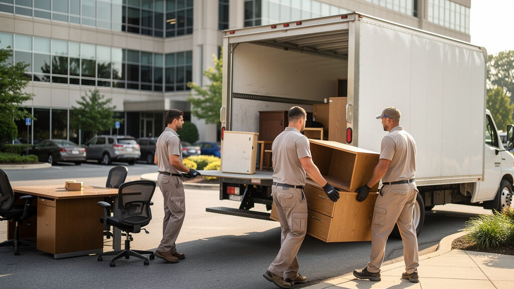 Junk Gorillas crew performing junk removal at a Northern Virginia property