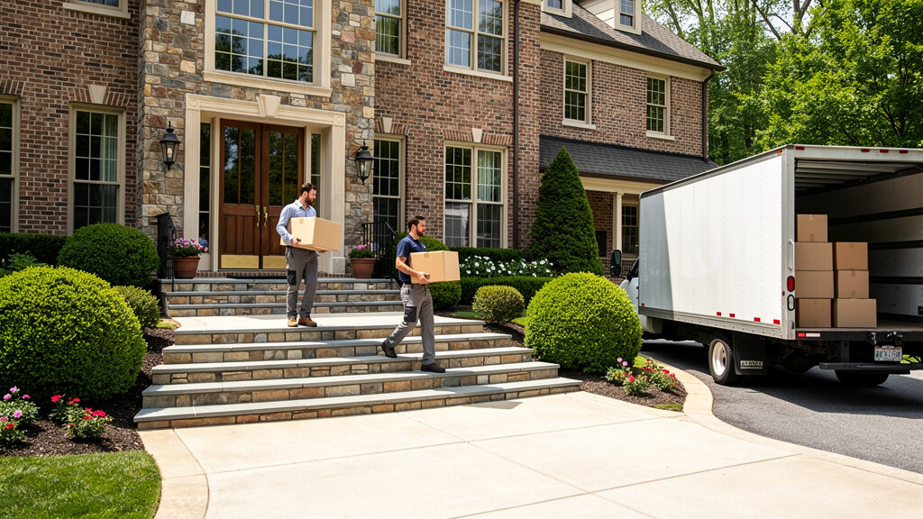 Junk Gorillas team loading items during a Potomac house cleanout