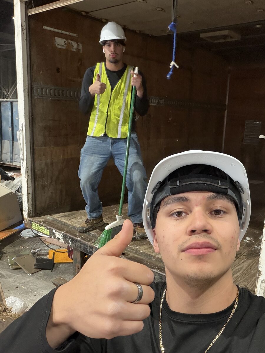 The Junk Gorillas crew on the job site