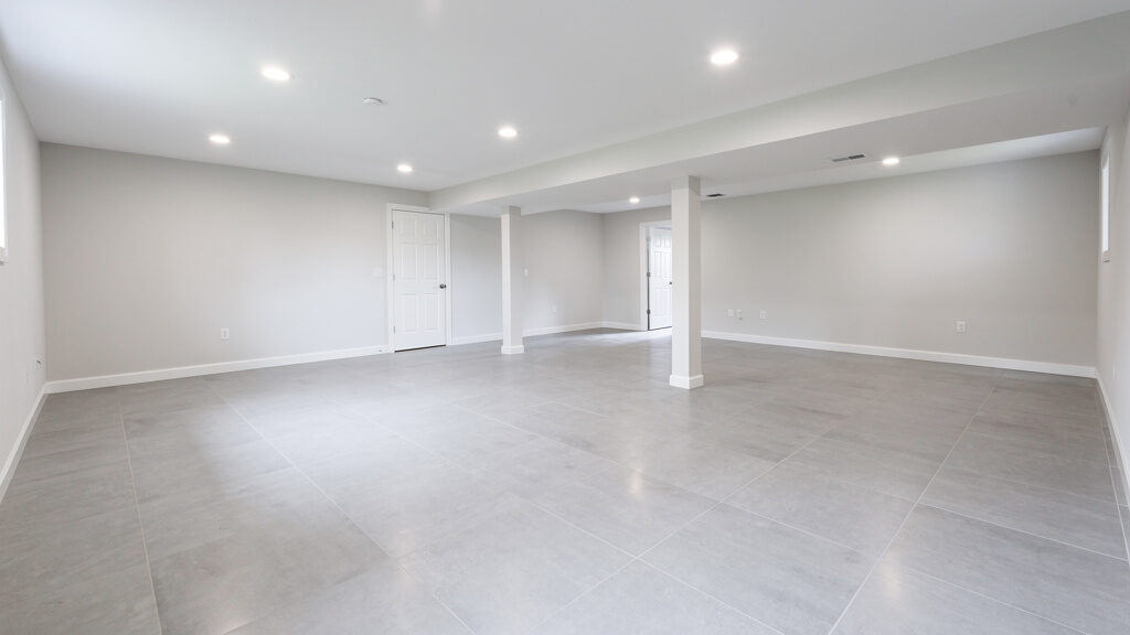 Basement cleared and ready for renovation or finishing