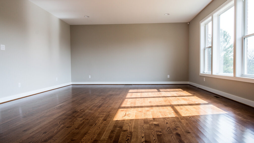 Living room cleared after furniture removal