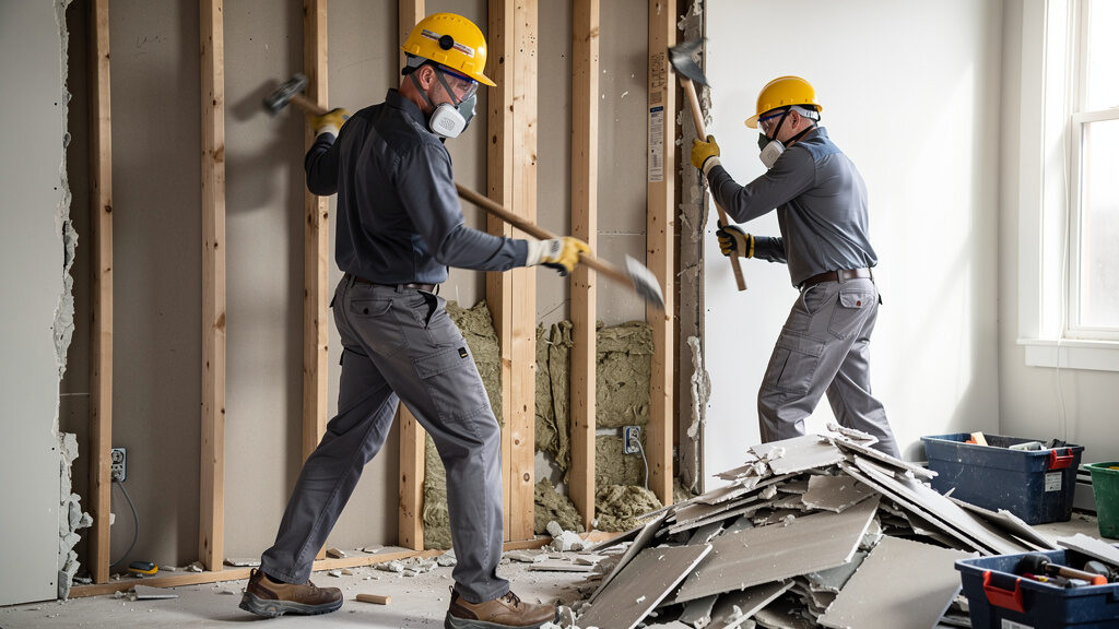 Interior demolition in progress