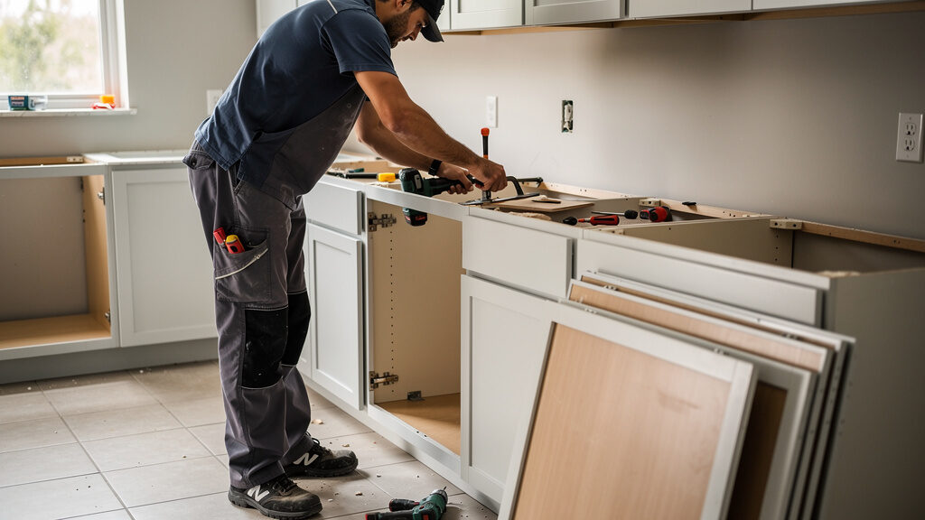 Professional kitchen cabinet and countertop removal
